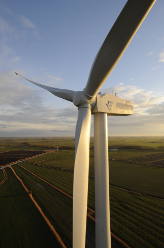The REpower 3.XM wind turbines 
have a rated power of 3.37 MW and a hub height of 80 m.