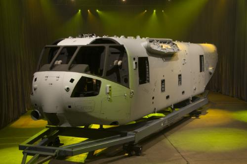 Spirit AeroSystems rolls out CH-53K heavy lift helicopter fuselage. (Picture courtesy of PRNewsFoto/Spirit AeroSystems Inc)