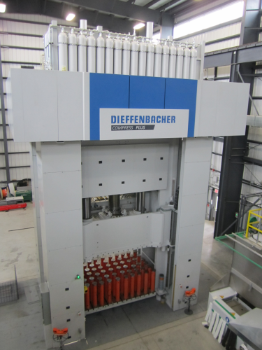 The Dieffenbacher CompressPlus hydraulic press at the Fraunhofer Project Centre @ Western. (Click to enlarge image.)