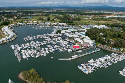 The Sanctuary Cove International Boat Show is held in Queensland, Australia.