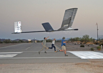 It takes three men running 30 yards to launch Zephyr.