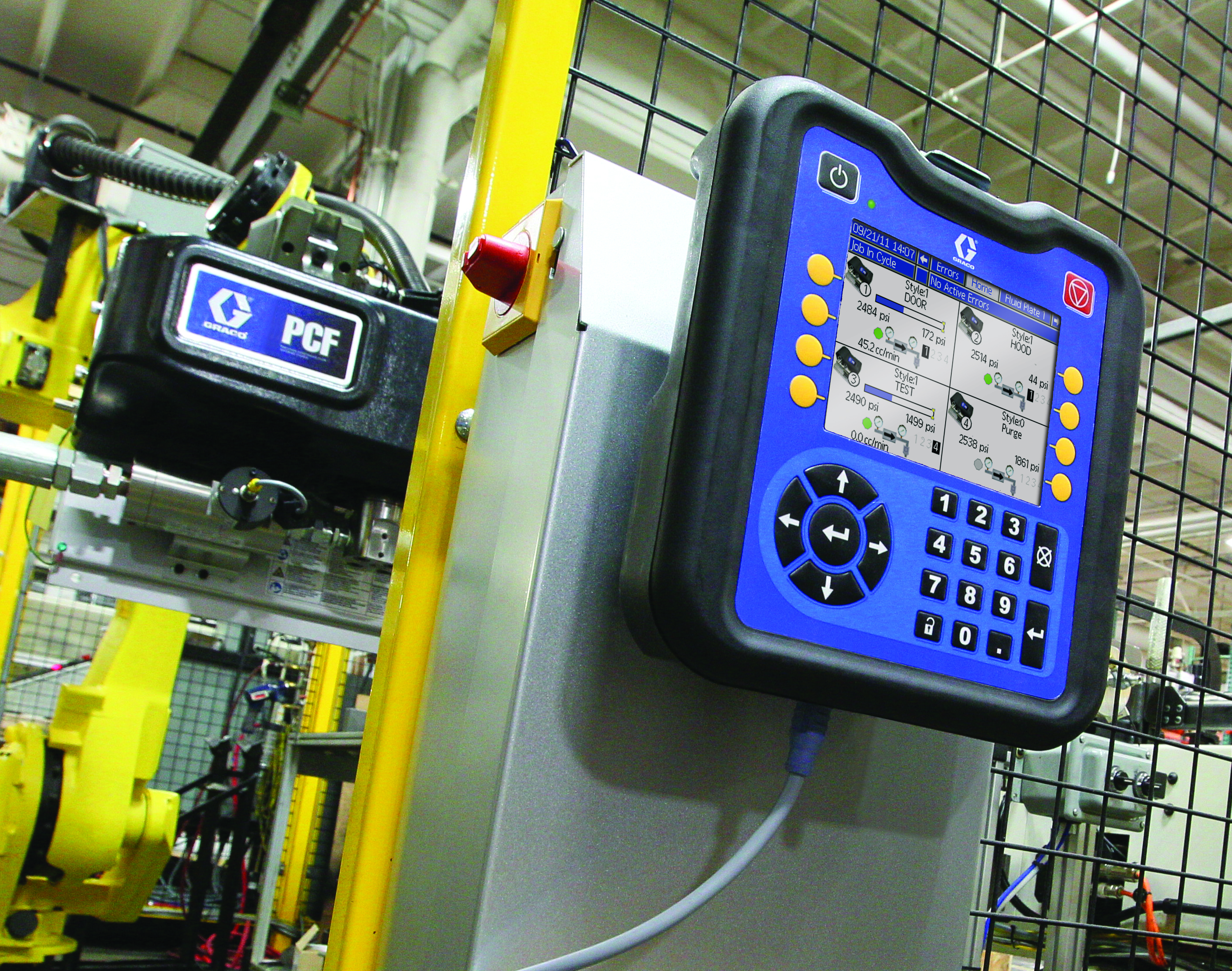 The Graco PCF metering system can handle ambient, warm melt and hot melt materials up to 400°F.