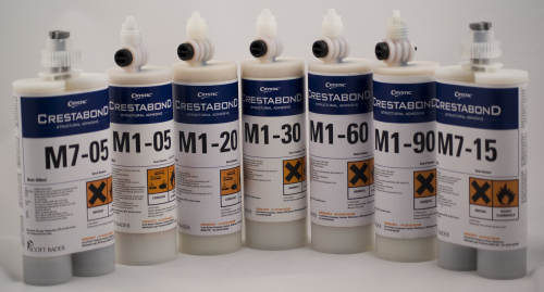 Scott Bader is exhibiting its new Crestabond range of primer-less methacrylate-based structural adhesives.