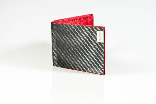 A wallet made using CF-Lex technology hinge technology.
