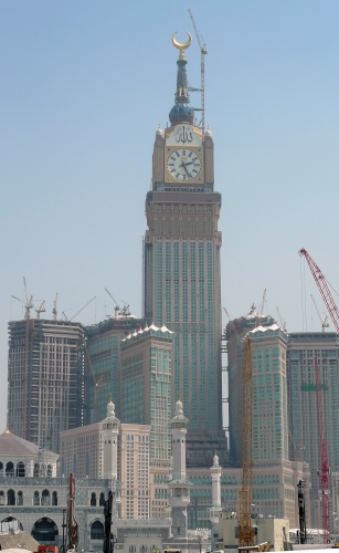 One recent high profile example of composites use is the clock tower of the Dokaae development in Mecca, Saudi Arabia. (Picture courtesy of PCT.)