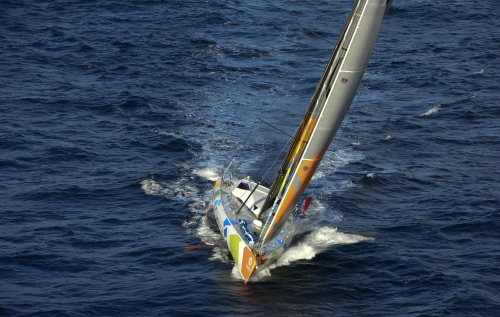 This February British sailor Mike Golding finished the Vendée Globe around-the-world race in his custom-built yacht Gamesa, which was fitted with the first mast and boom Future Fibres had ever produced. (Picture courtesy of Lloyd Images/Curutchet Vincent /DPPI.)