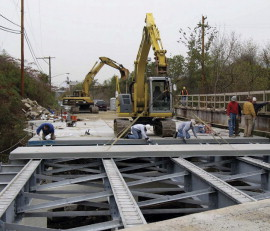 TYCOR panels being installed in a bridge project.