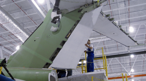 With the Gulfstream G650, aircraft 
control surfaces made of 
thermoplastic composites will take off for the first time in the history of  aircraft construction. 
(Picture courtesy of Stork Fokker.)