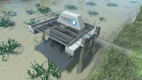 The Nymph is an open-flow hydro technology that floats in a river or tidal stream.