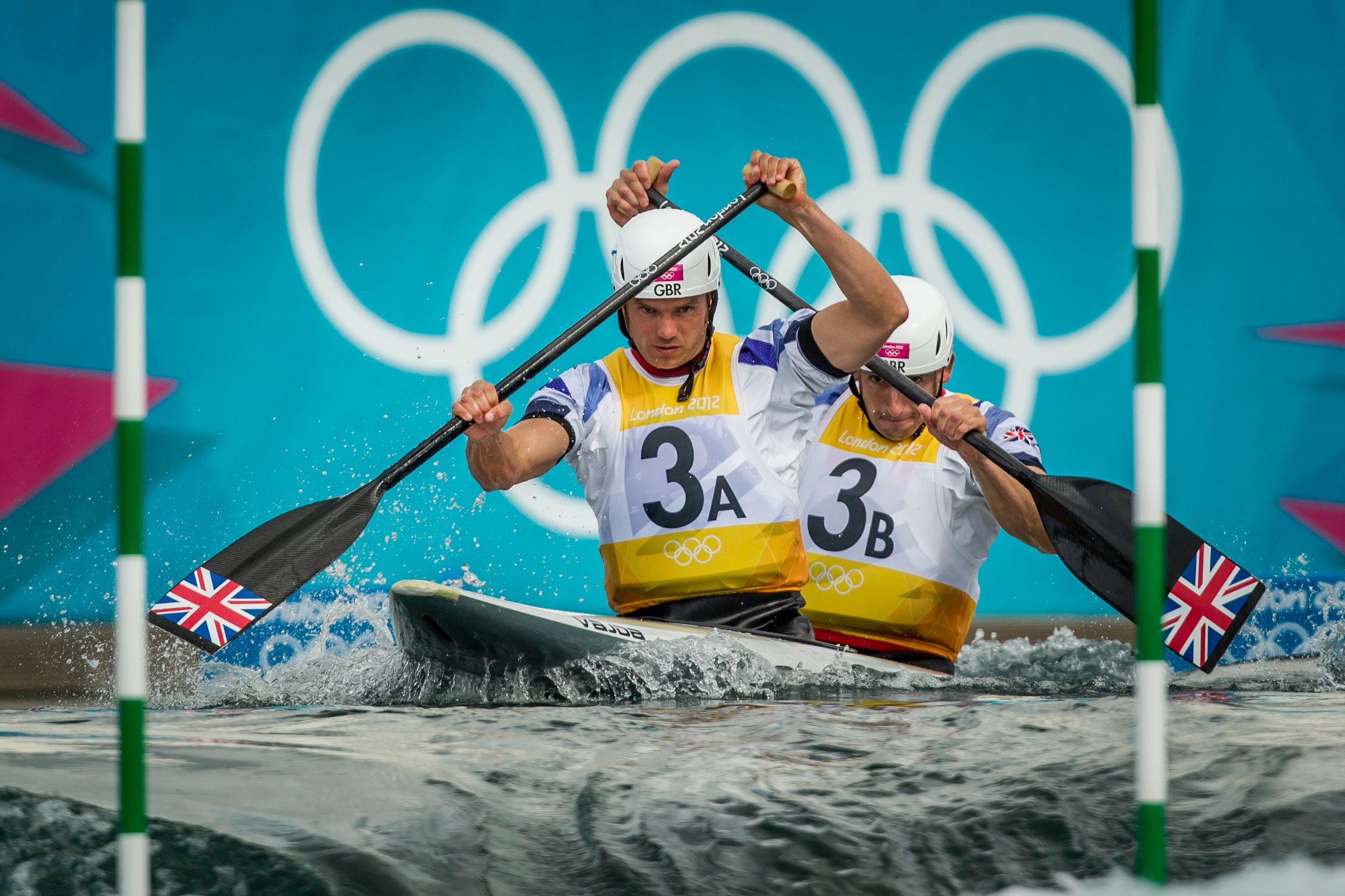 Tim Baillie and his C-2 partner Etienne Stott won the Gold medal at the London 2012 Olympics in the sport of canoe slalom. Photo courtesy AEPhotos,