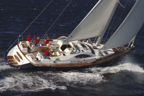 This Odyssey 54DS (54 ft, deck saloon) is the latest from French company Jeanneau, one of the world's largest-volume manufacturers of reinforced plastic (mainly glass) sail and motor boats. (Picture courtesy of Jeanneau.)