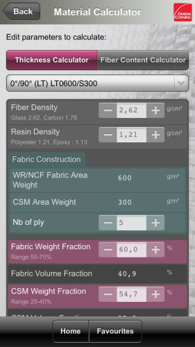 The Owens Corning technical fabrics App – Material Calculator.