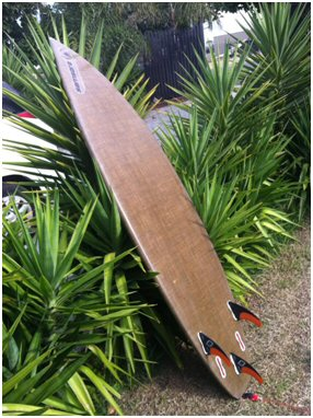 The Samsara surfboard uses Composites Evolution’s Biotex flax fabric.