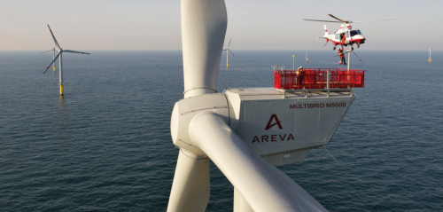 The Areva-Multibrid has been installed at the alpha ventus wind farm. Copyright: AREVA Multibrid/Jan Oelker 2010.