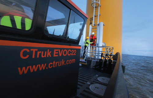 The CTruk EVOC22 (Efficient Versatile Offshore Catamaran) was conceived with the UK's Round 3 offshore wind parks (set to enter construction from 2014 onwards) in mind.