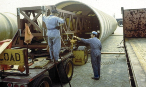 Figure 3. Transporting pipe to site.