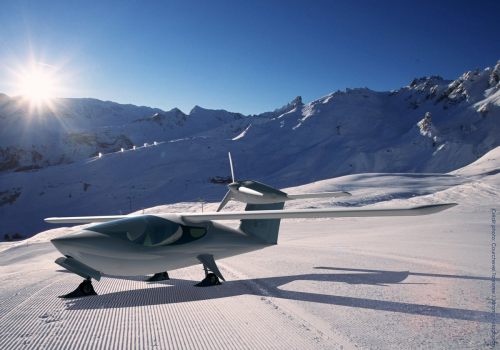 LISA Airplanes AKOYA two-seat aircraft can land on water, land or snow. (Image of courtesy of LISA Airplanes/Courchevel Tourisme/Jérome Kélogopion.)