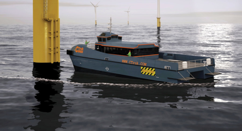 An illustration showing the CTruk 50T catamaran. (Picture courtesy of CTruk.)