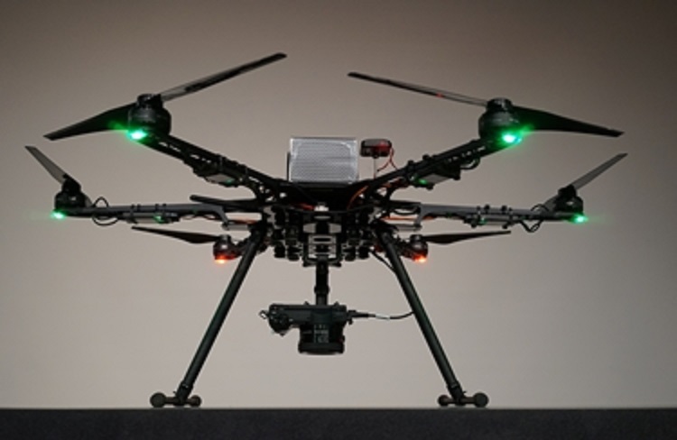 The P9000, a customizable autonomous UAV, features lightweight aluminum and carbon fiber materials.