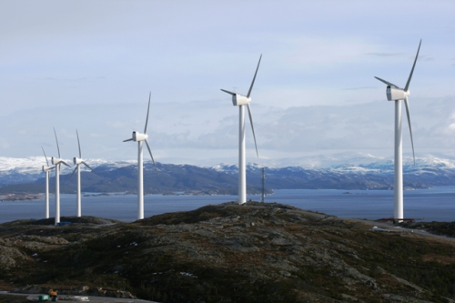 Wind turbines on Norwegian coast