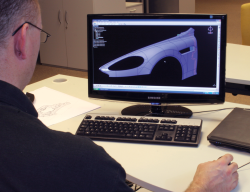 Working with data provided by the customer Gurit's design team develops a 3D CAD rendering of the part to be produced.