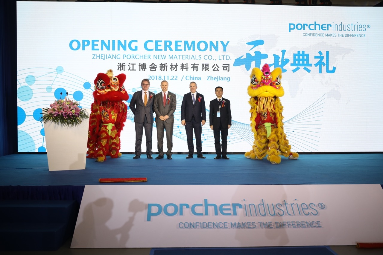 Porcher Industries has opened a new manufacturing site in Jiaxing, eastern China.