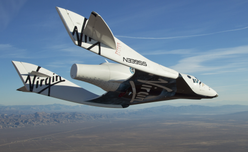 VSS Enterprise glides back towards Mojave Space Port on 10 October. (Picture: Mark Greenberg.)