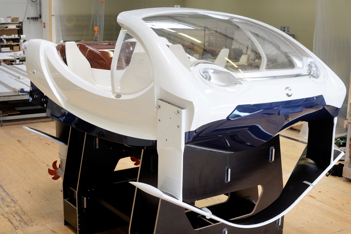 The vessels are based on a futuristic hydrofoil design.
