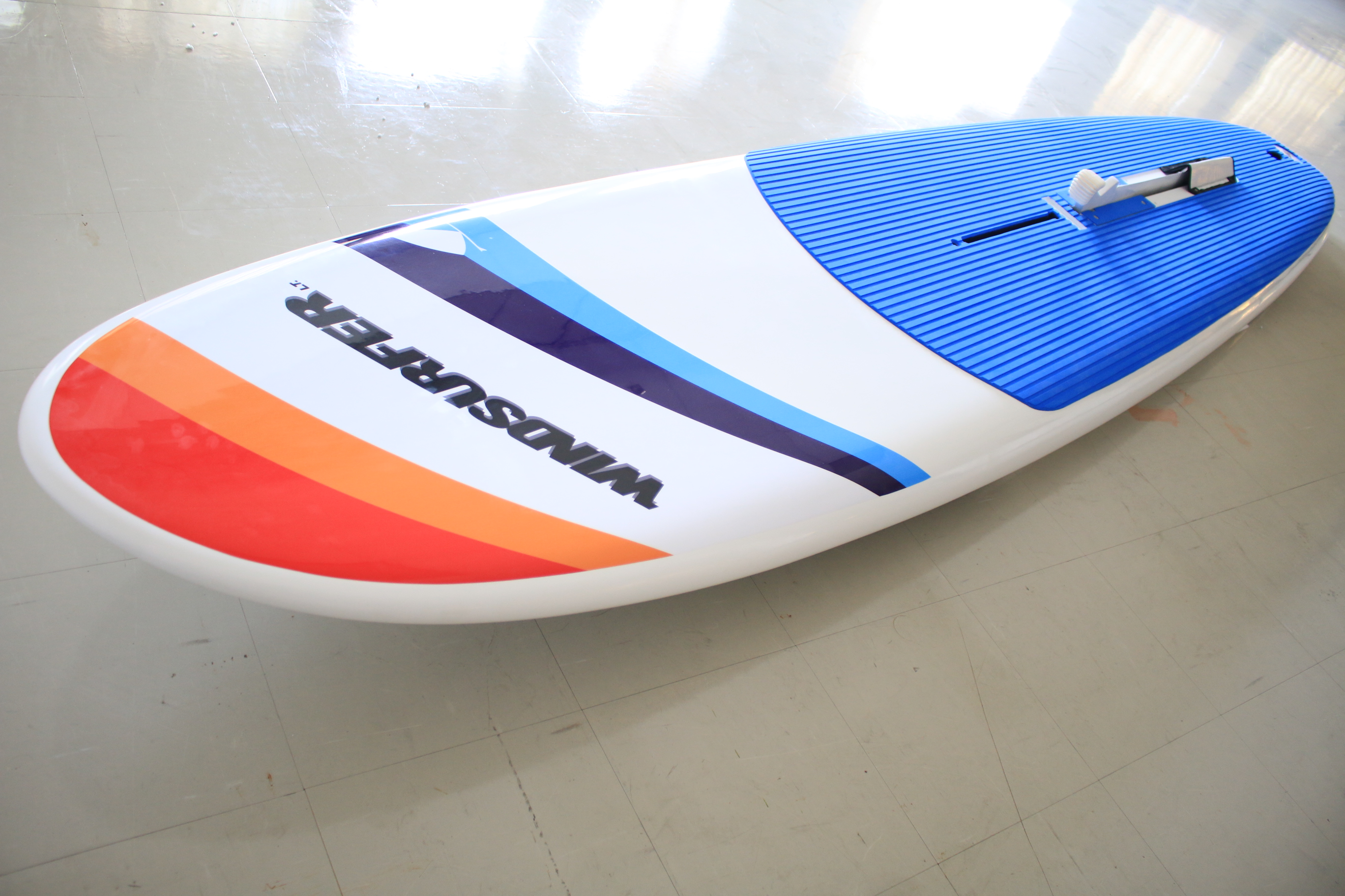 The board can be raced, used for teaching or freestyle and even paddled as a stand-up paddleboard on no wind days.