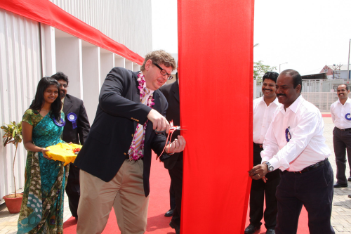 The actual opening ceremony took place in late March with the ‘ribbon cutting’ being carried out by Anders Paulsson, CEO of the DIAB Group.