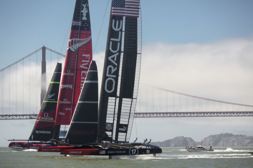The Oracle Team USA in action in the America's Cup.