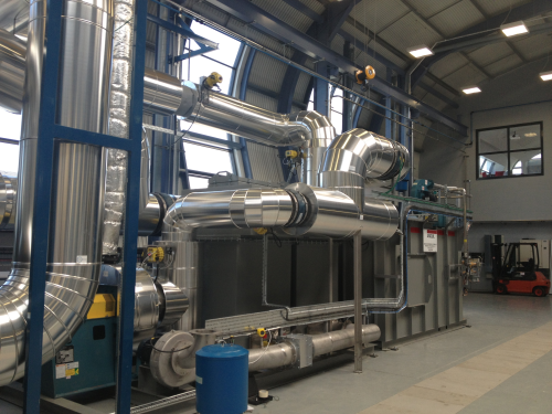 The energy recovered from this thermal oxidiser at Nottingham University provides much of the heat required for process equipment.