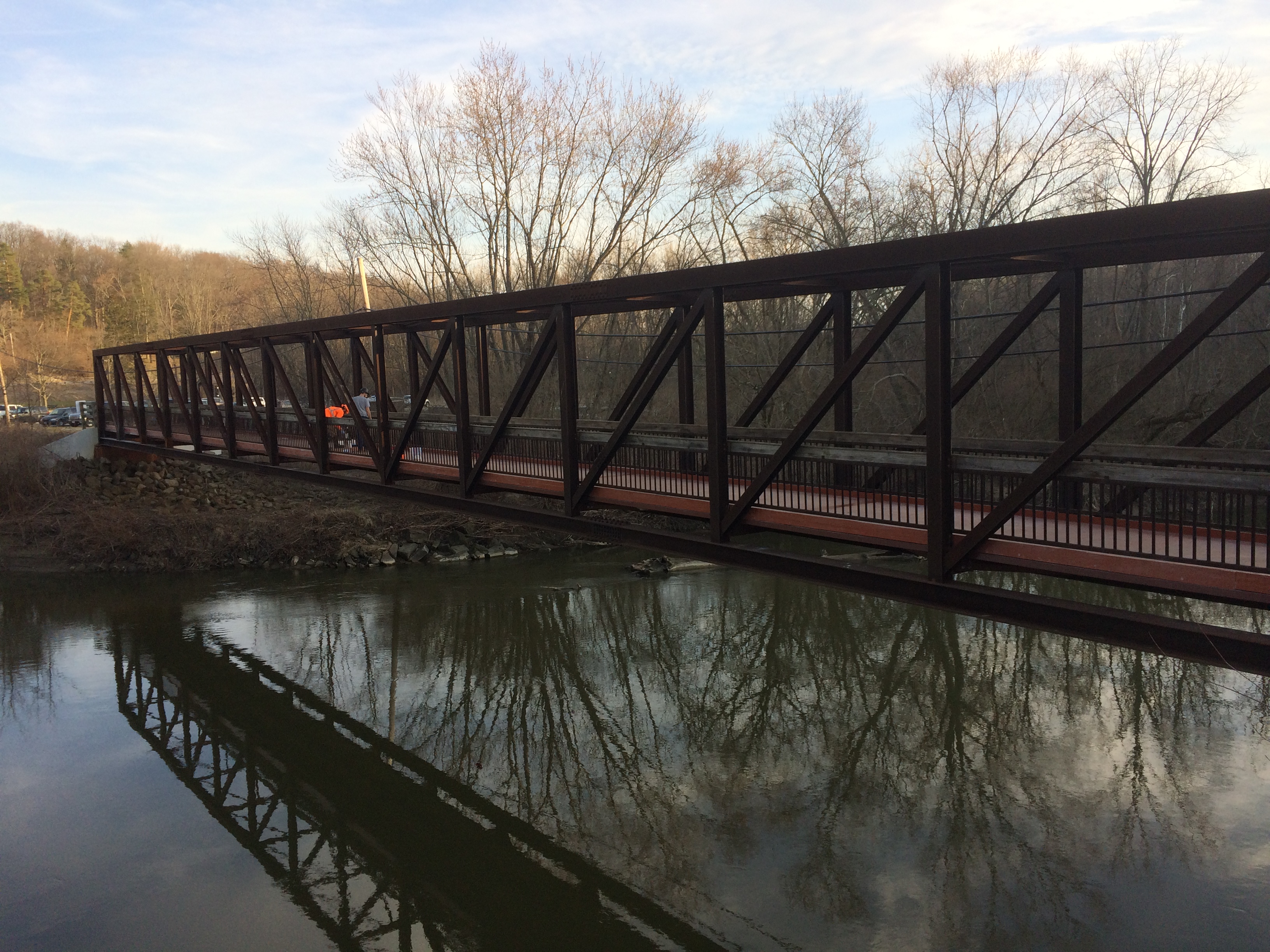 The fiber reinforced plastic (FRP) pedestrian bridge at Cuyahoga Valley National Park.