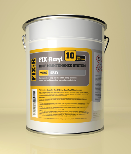 The FIX-Rcryl 10 GRP roof coating system comes ready to use.