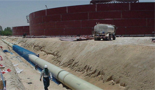 GRP sewer pipe. (Picture courtesy of Amiantit.)