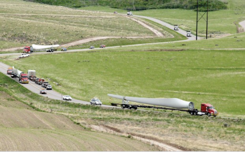 Transporting large wind turbine blades by road is expensive. The costs involved can amount to 3-5% of the total installed cost of each turbine.