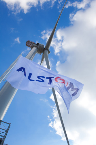 The Alstom Haliade 150 6 MW prototype wind turbine.