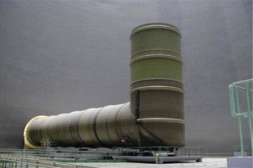 Figure 7: Florina Power Station flue gas ducts in Greece made with DERAKANE 411 epoxy vinyl ester resin and operating with minimum maintenance since 2000.
