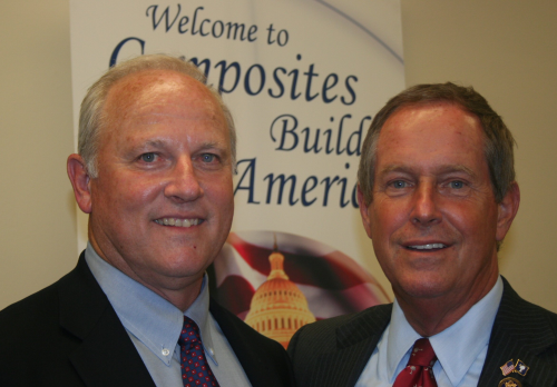 Monty Felix, ACMA President (left), and Congressman Joe Wilson (right), co-chair of the Congressional Composites Caucus.