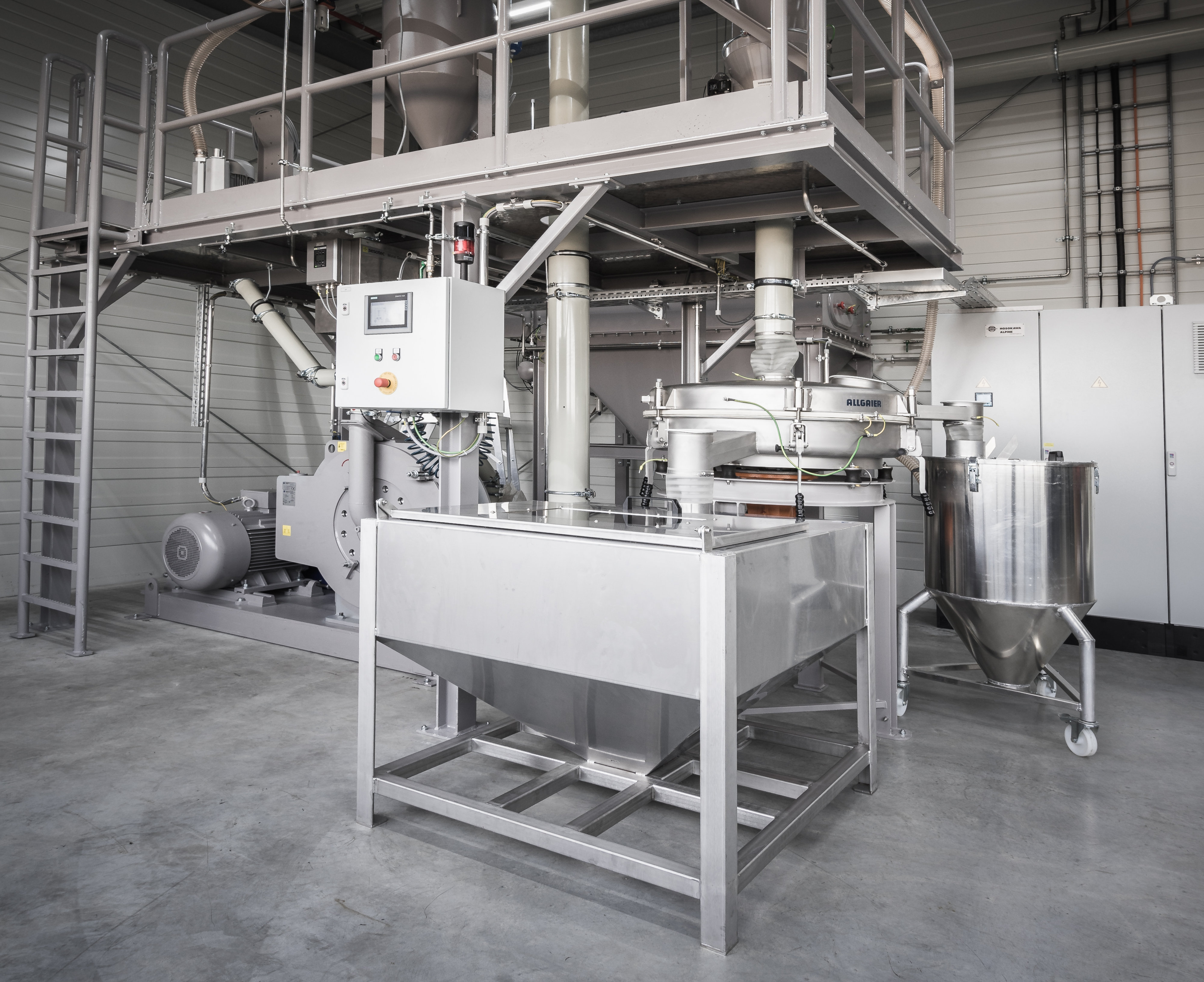 Ensinger’s new polymer pulveriser machine at its subsidiary plant in Cham, Bavaria.