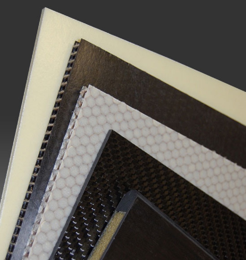 The panels are made from woven glass with a phenolic resin and a Nomex honeycomb core.