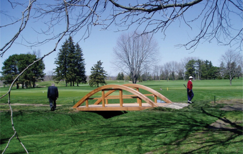 Figure 1: WPC bridge for use by pedestrians and golf carts. (Picture courtesy of Everarch Inc.)