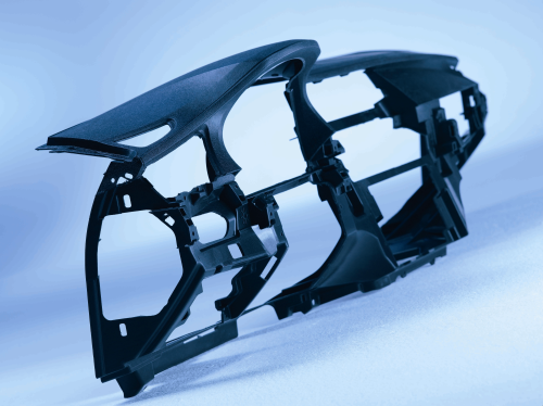 The lightweight dashboard carrier is made from glass fibre reinforced polypropylene.