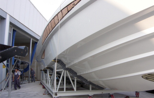 The prototype hull of Alen Yachts' Metaphor 68.